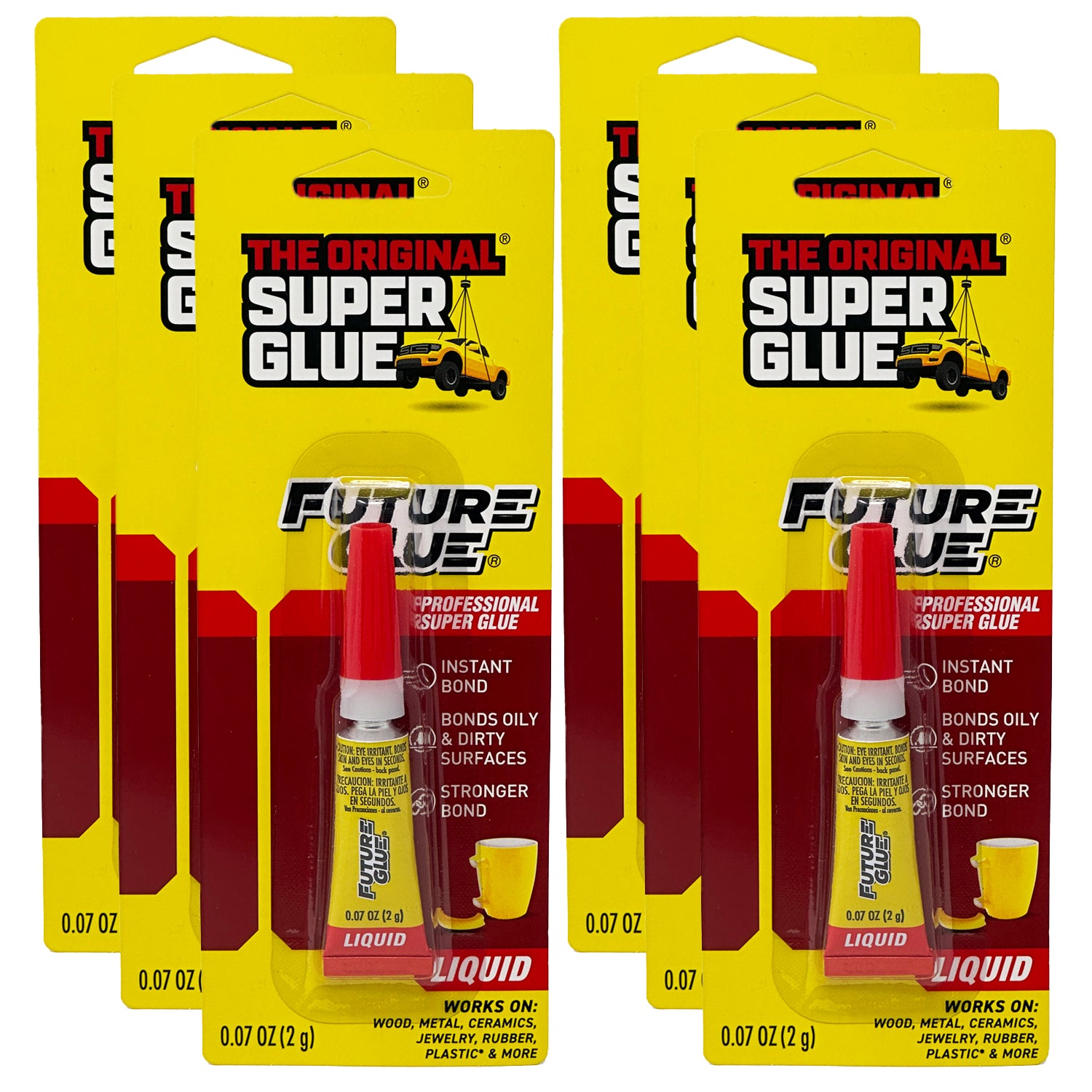 Super Glue: Original Future Glue, 0.07 OZ - Heavy Duty, Strong Glue for  Plastic, Wood, Rubber, Ceramic Repair, and More, 6 Packs by GOSO Direct